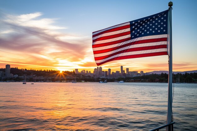 United horizons american flag photo