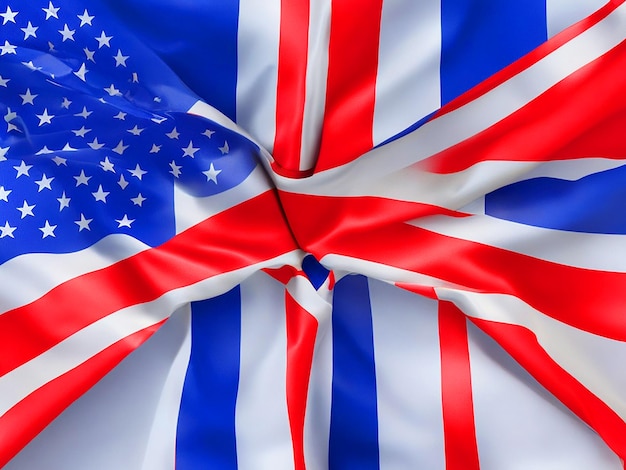 Фото Соединенное королевство и австралийский флаг переплетены бесплатно скачать изображение