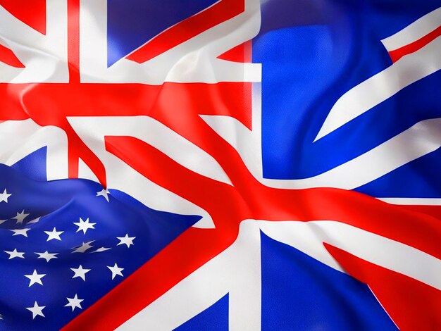 Photo united kingdom and australian flag entertwined free image downloaded