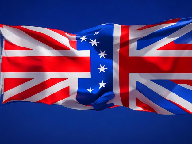 united kingdom and Australian flag entertwined free image downloaded