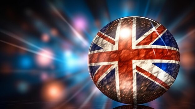 Фото Круг флага соединенного королевства флаг великобритании на фоне боке