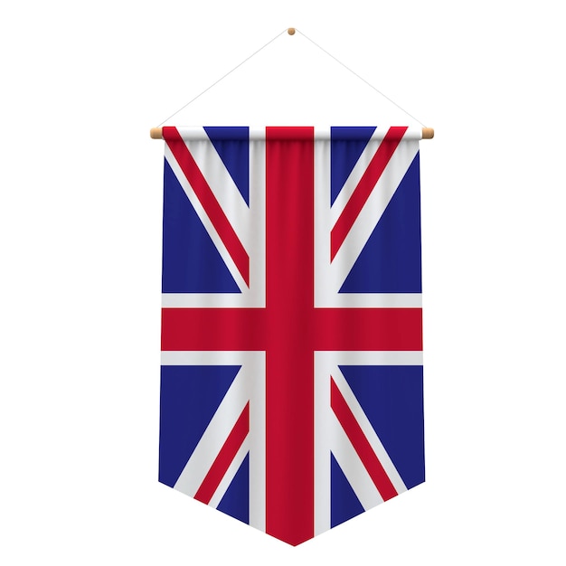 사진 영국 국기 천 매달려 배너 3d 렌더링