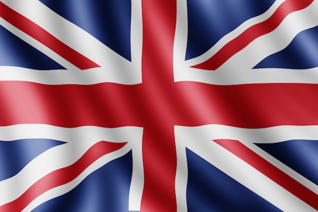 United Kingdom flag, Realistic illustration