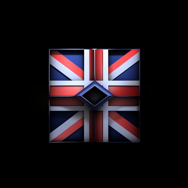 United kingdom fusion a 3d minimalist logo with geometric elegance in fiber carbon texture 4k def