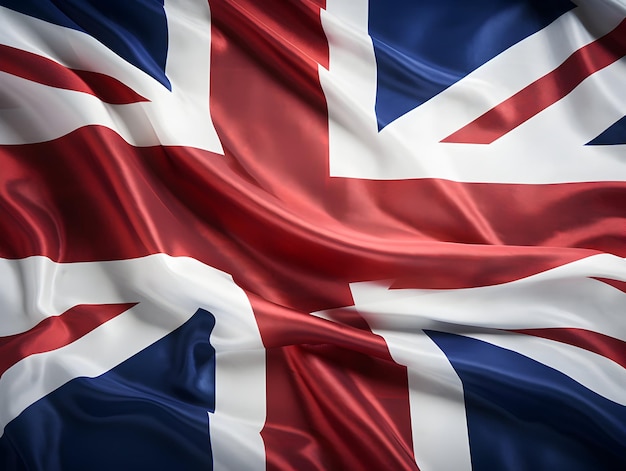 United Kingdom national flag background UK flag weaving made by silk cloth fabric UK background