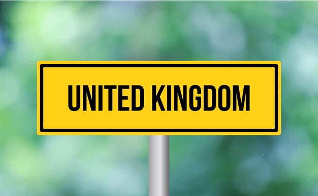 Photo united kingdom road sign on blur background