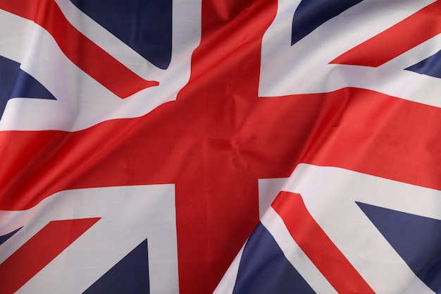 United Kingdom silk flag closeup