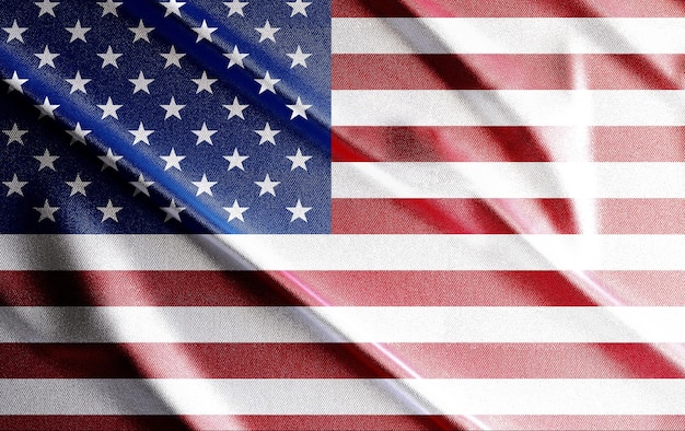 3d флаг США, красивый флаг страны в мире, фон, баннер, постер, аннотация.
