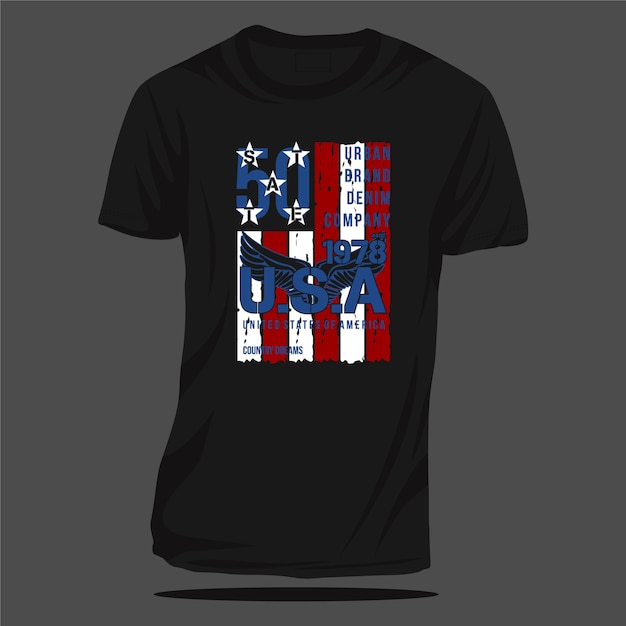 アメリカ合衆国抽象的な旗グラフィックTシャツデザインタイポグラフィベクトルカジュアルスタイル