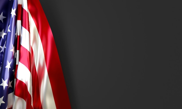 Photo united states of america flag mockup background.
3d rendering