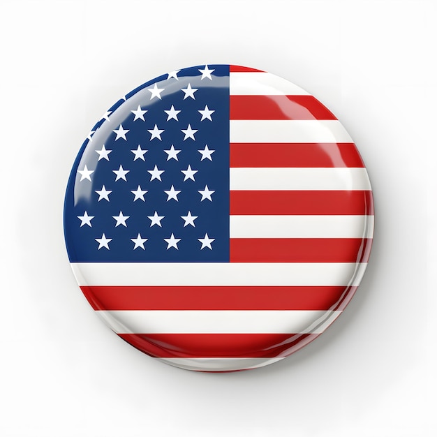 United States of America flag sphere isolated on white background 3D rendering