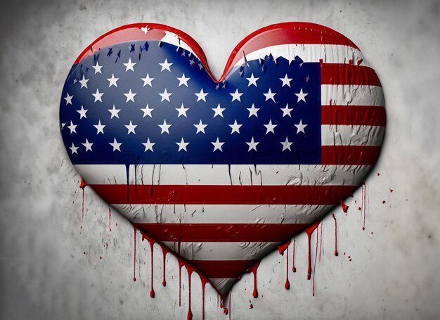 United states of America flag with heart shape vector illustration design