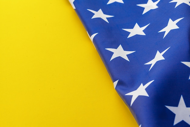 United States of America flag on a yellow background