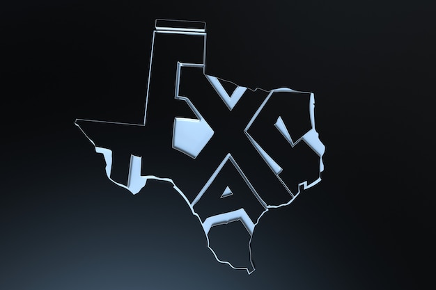 united states of america geography map lettering 3d render of texas territory