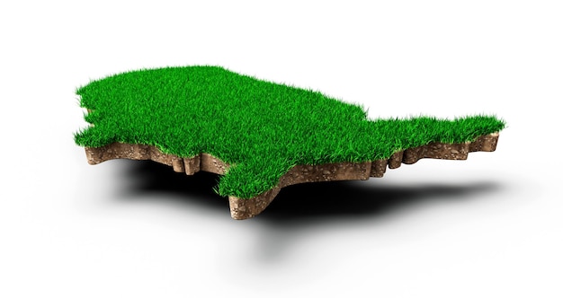 United States of America map USA Map soil land geology cross section with green grass Rock ground