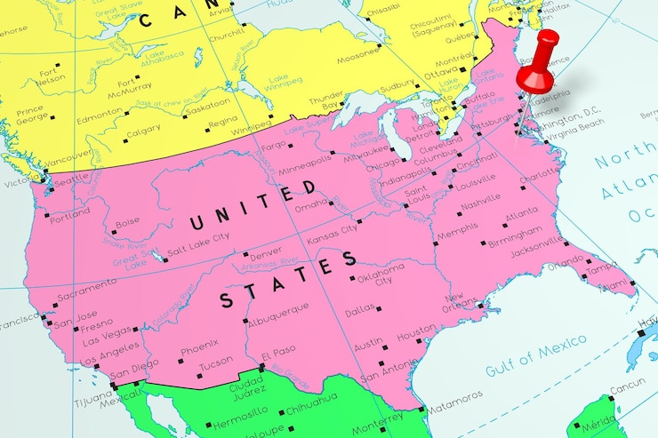 Photo アメリカ合衆国アメリカ合衆国ワシントン dc 首都政治地図に固定