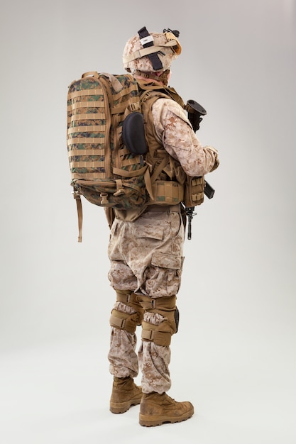 United States Army  marines ranger with assault rifle