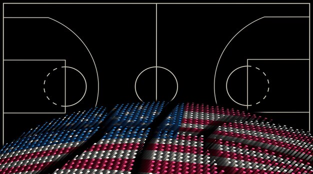 アメリカ合衆国のバスケットボール コートの背景 Basketball Ball