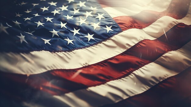 Флаг Соединенных Штатов на фонде гранжа идеально подходит для празднования 4 июля