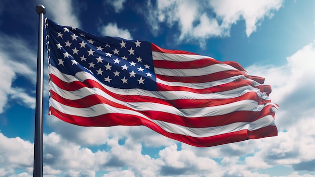 The United States close up flag on a grunge backdrop ideal as a background for 4th of July celebrations