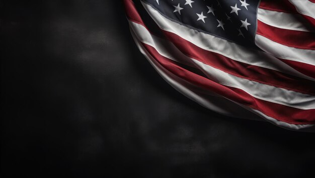 写真 アメリカ合衆国国旗 黒い背景 アメリカ合衆国国旗の画像が黒い背景に分離されています