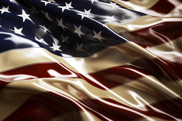 Photo united states metallic flag