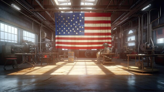United States National Flag Floor Labor Day