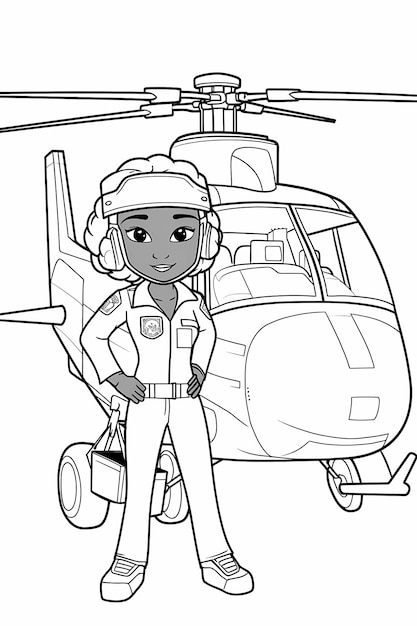 Photo united states soldier and daughter cartoon helicopter coloring joy