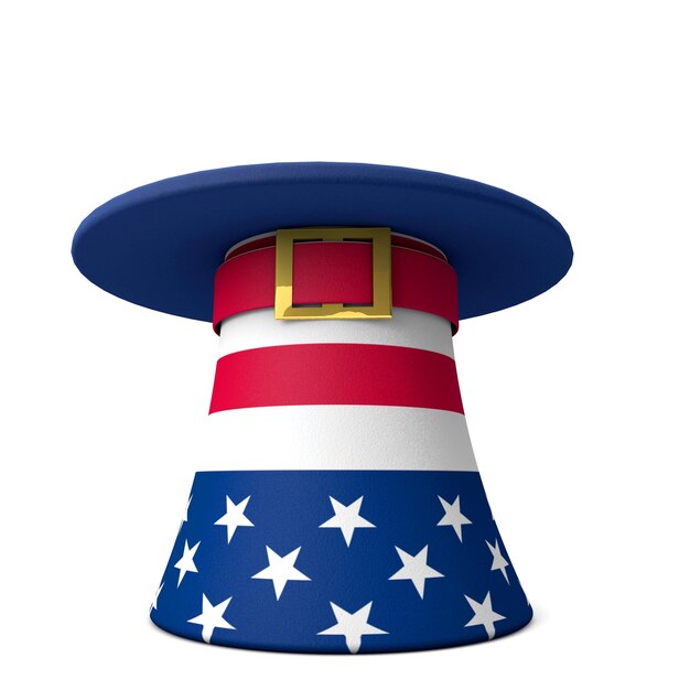 Photo united states uncle sam stars and stripes hat 3d rendering