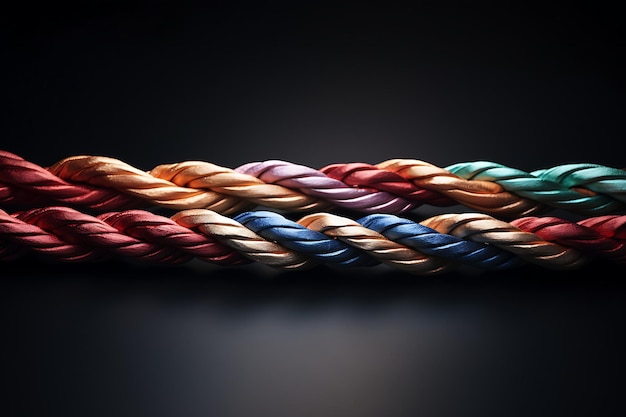 Unity and diversity symbolized through a rope with bold and diverse colors