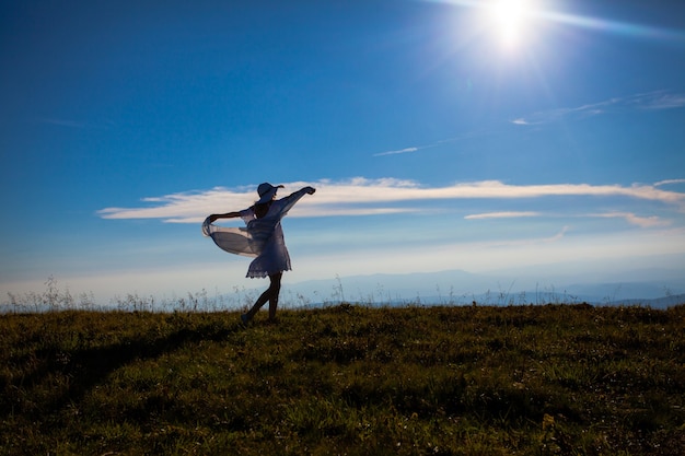 Unity of the girl with nature