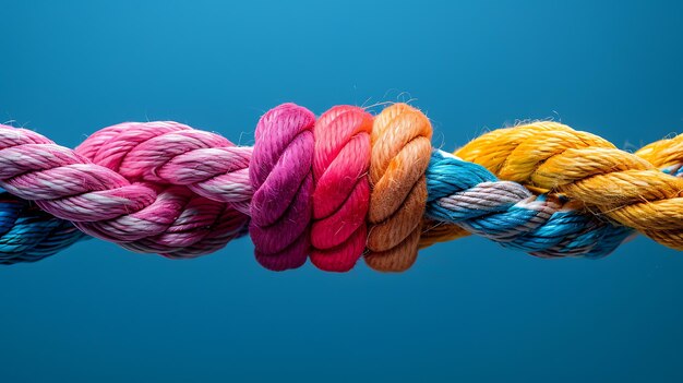 Unity Rope Teamwork Vector Sterk partnerschap en samenwerkingsontwerp