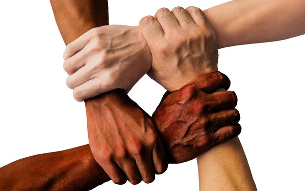 Unity with hand hands of a man hands of a person