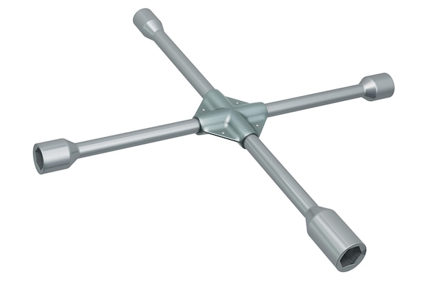 Universal AntiSlip Cross Wrench Lug Wrench 3D rendering