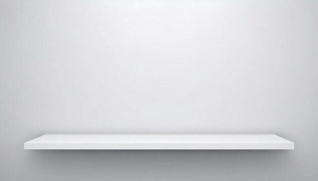 Photo universal minimalistic background for product presentation white empty shelf on a light gray wall