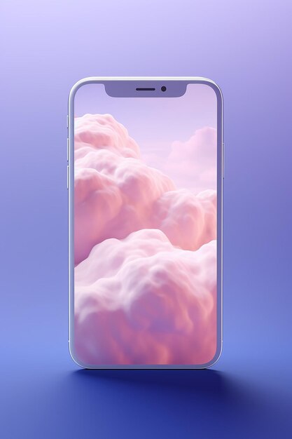 A universe of cloud minimal style on a phone screen