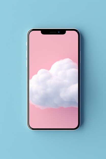 A universe of cloud minimal style on a phone screen