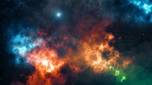 Вселенная заполнена звездами, туманности и галактики 3D иллюстрации