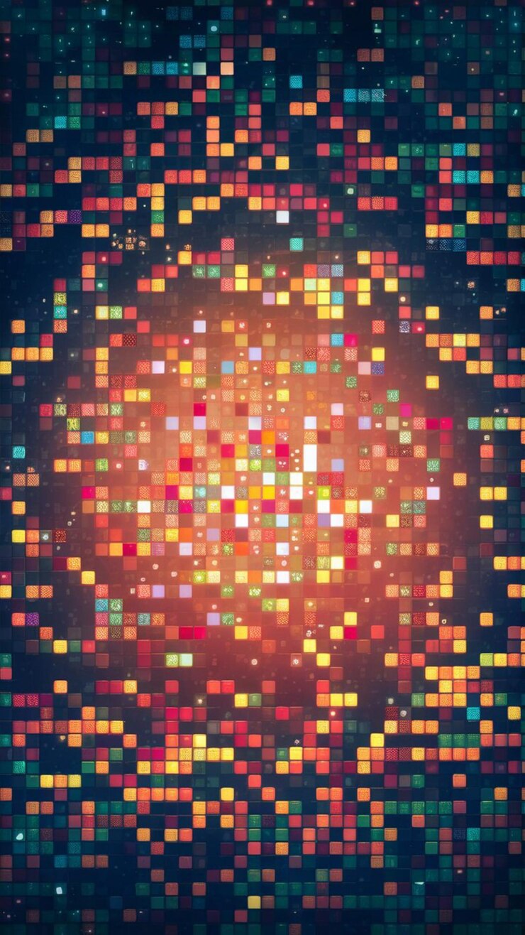 Photo the universe is a light filled space with many different colored squares