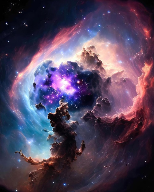 The universe is a nebula of stars and planets.