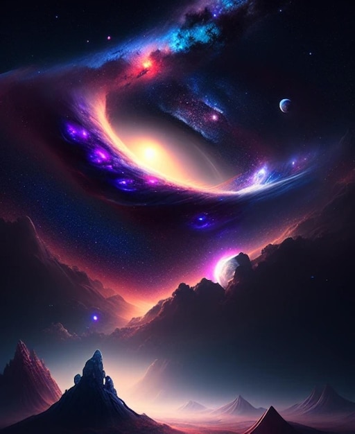 universe lights up the mountains