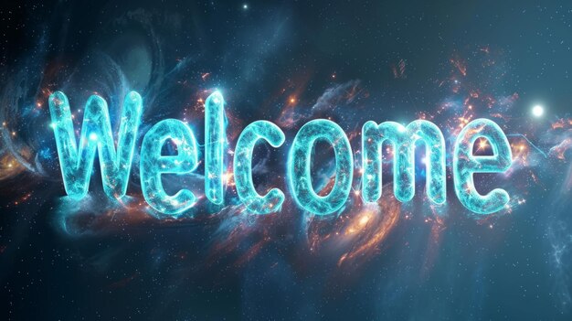 Photo universe welcome concept creative horizontal art poster