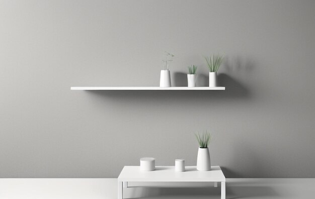 Universele elegantie minimalistische achtergrond voor productpresentatie met witte lege plank op Ligh