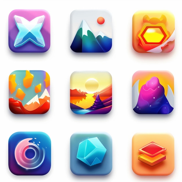 Foto universele mobiele iconografie die app-ontwerpen op verschillende platforms verhoogt
