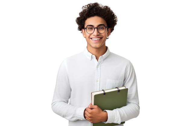 Photo university boy student isolated on white background