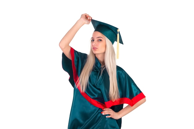 University student in cap and gown