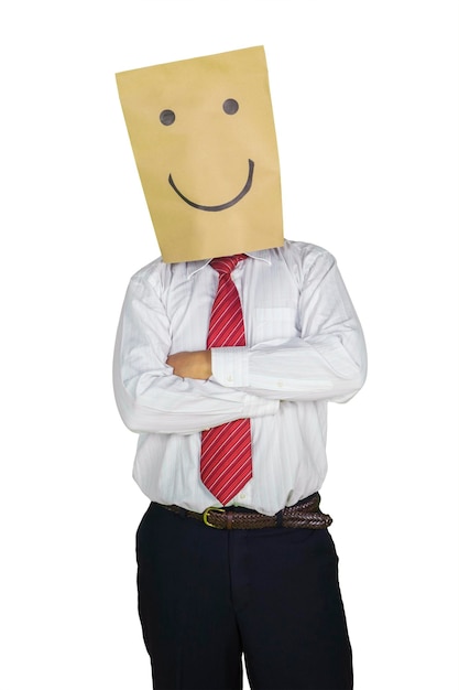 Unknown businessman looks confident on studio