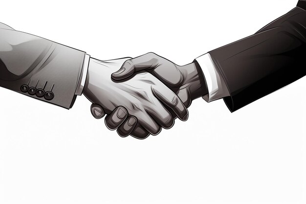 Unknown diverse business people are shaking hands finishing contract signing in sunny office close