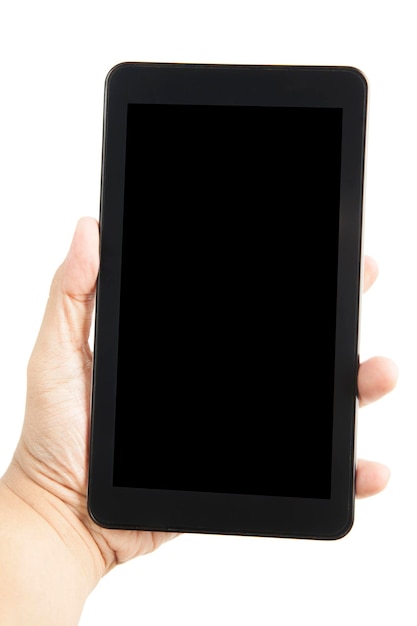 Unknown man showing blank screen on a phone
