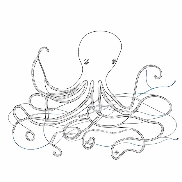 Photo unleash your creativity minimalistic octopus coloring adventure